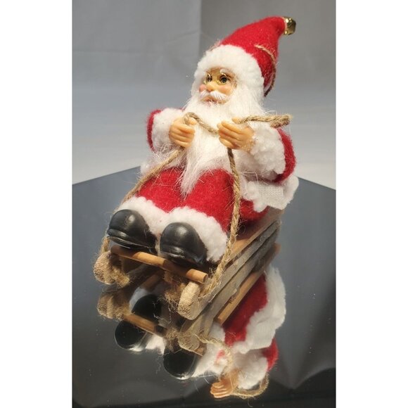 Santa Claus Christmas Sled Decoration Ornament Accessories Holiday Decor - Picture 1 of 9